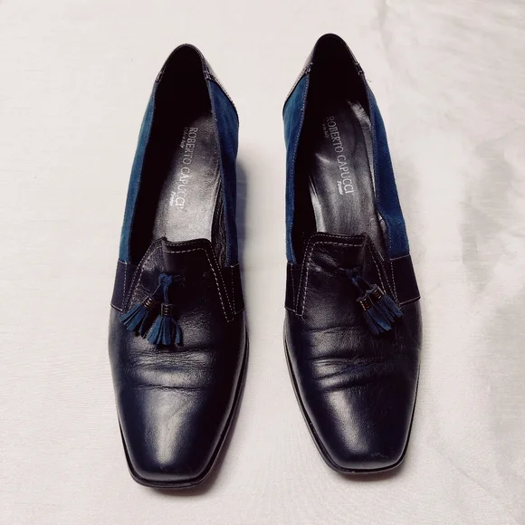 ROBERTO CAPUCCI Blue Heels Size 10 Made in Italy - Picture 5 of 17